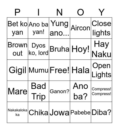 bingo names funny tagalog|Filipina Bingo Slang .